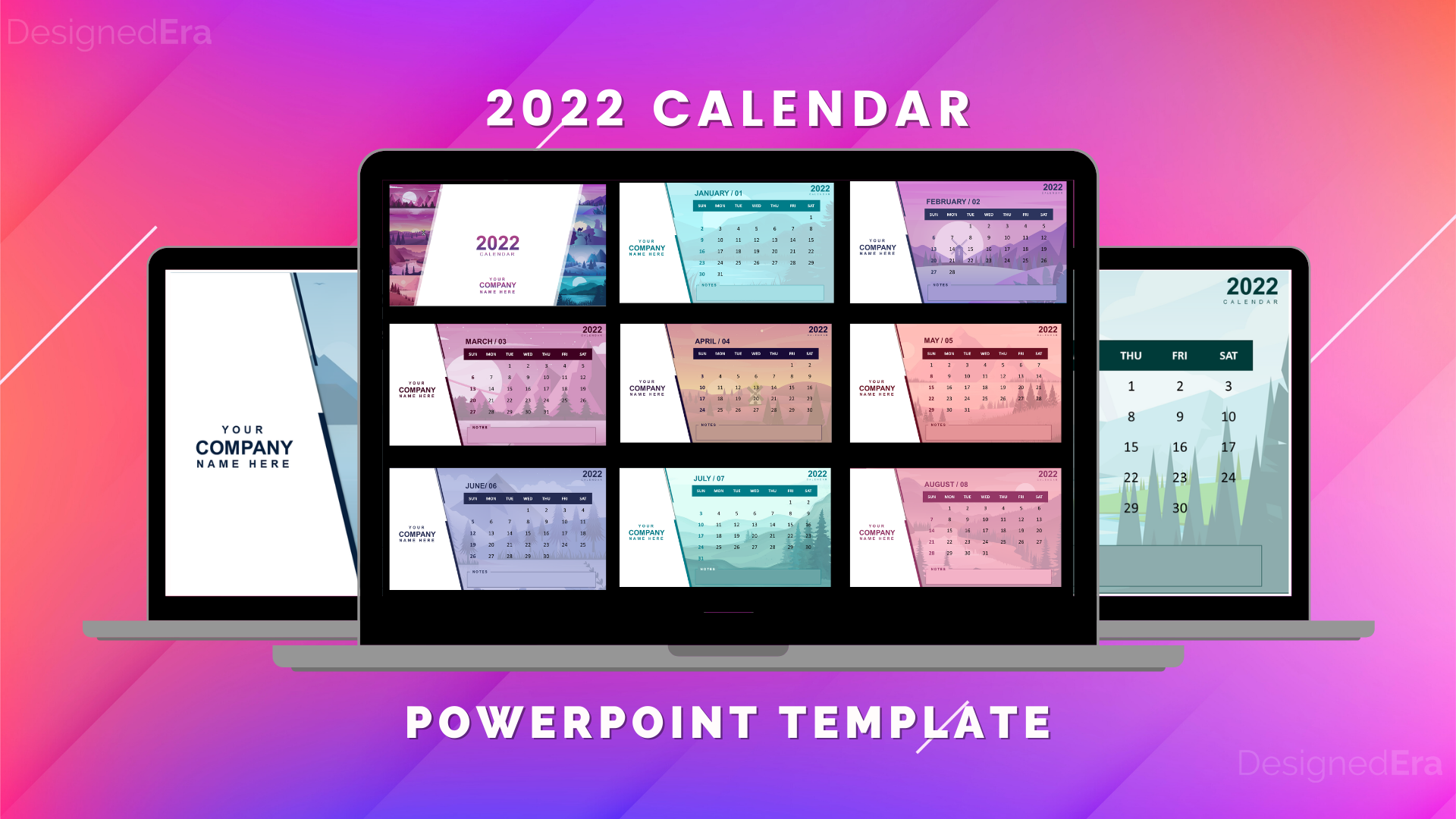 2022 Calendar PowerPoint Template DesignedEra